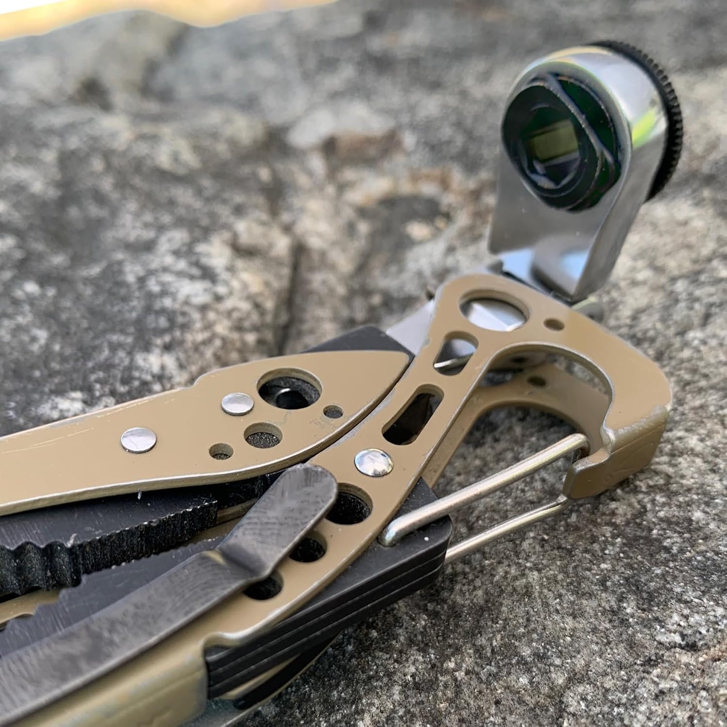 711L Flat End Flex Head EDC Ratchet Wrench - Screwdriver Accessory Compatible with Multitools' Flat Bit Adapters