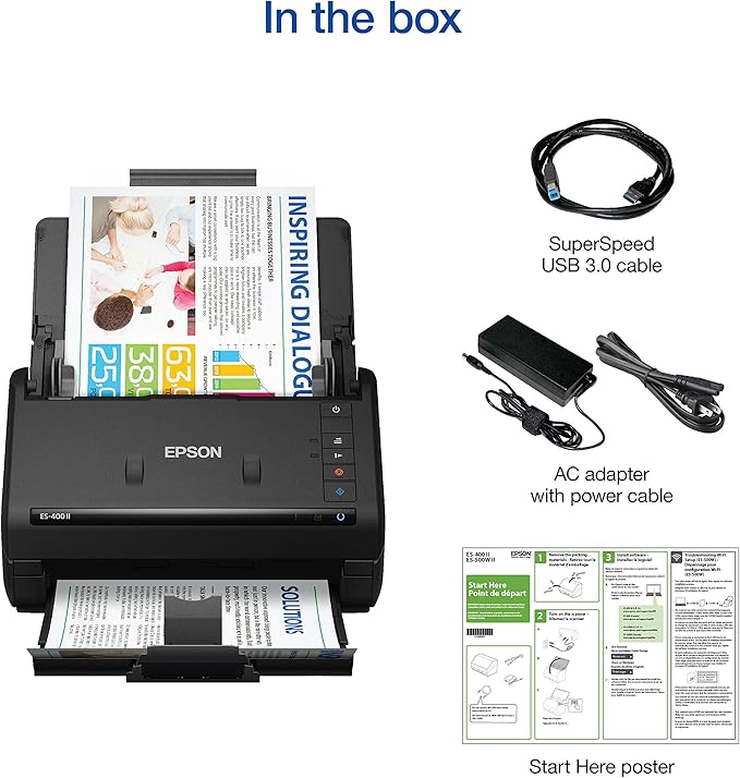 Epson Workforce ES-400 II Color Duplex Desktop Document Scanner - Image 7
