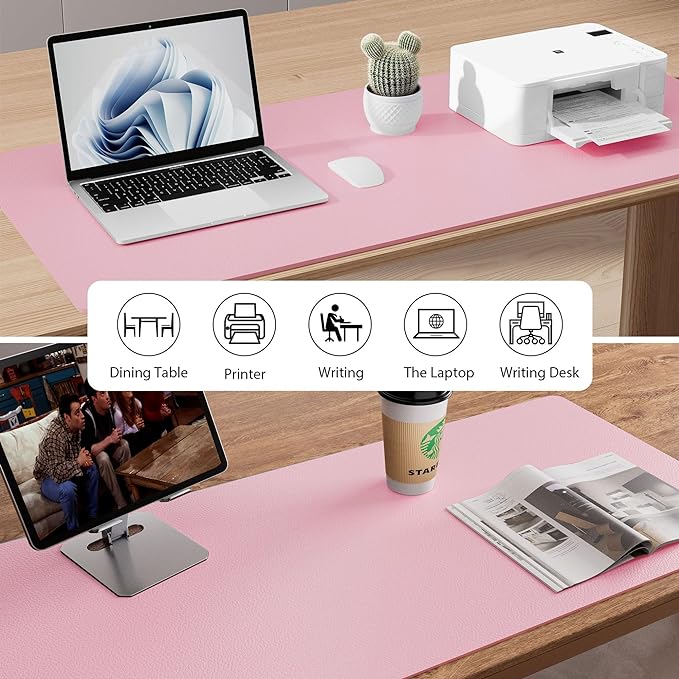 Aothia Leather Desk Pad Protector, Office Desk Mat, Large Mouse Pad, Non-Slip - Image 5