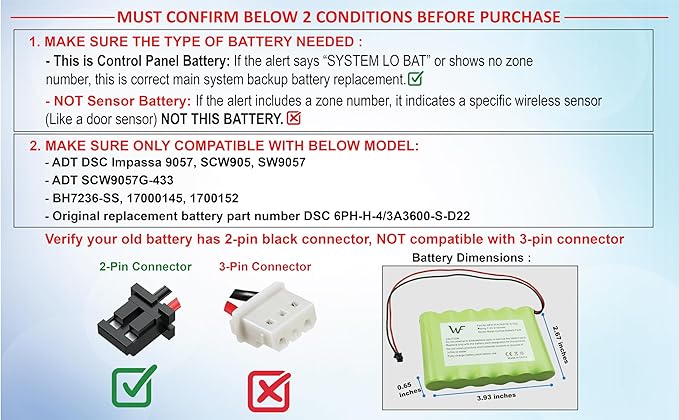 Replacement Battery+Tool for ADT DSC IMPASSA 9057 SCW9055 SCW9057 BH7236-SS - Image 2