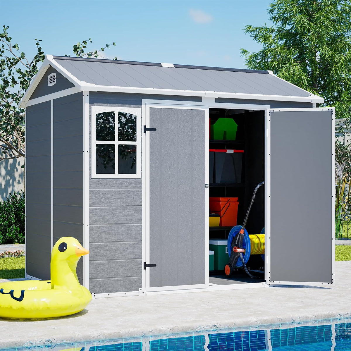 yopto 8x6 ft plastic shed,outdoor storage shed w/, main product view