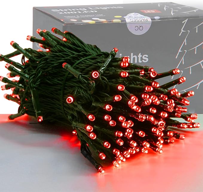 HOME LIGHTING 66ft Valentines Decorative Mini Lights, 200 LED Green Wire by LJLNION