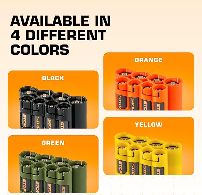 Storacell AA + AAA Combo Battery Storage Caddy and Dispenser, Holds 4 AA + 4 - Image 5