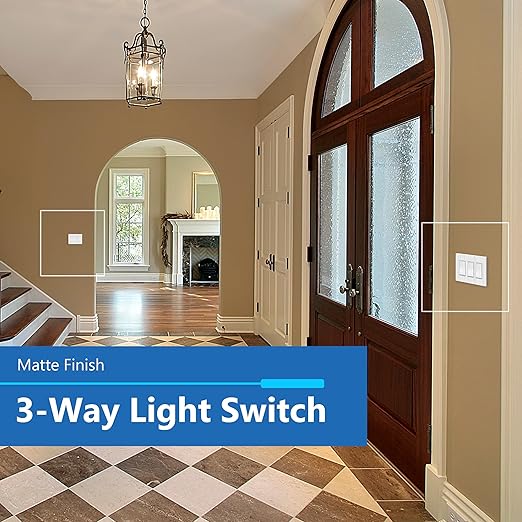 LIDER Brushed White Minimalist Design Decorator Switch, Frameless Paddle Wall - Image 2
