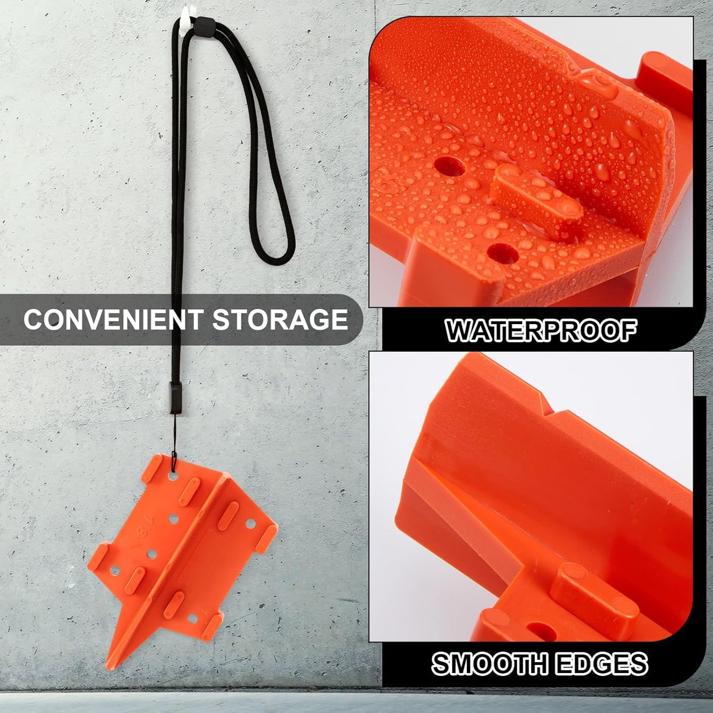 CroBlissful 4 Pcs Deck Spacers 1/8" and 3/16" Spacer Edges Deck Board Spacing Tool Orange for Pressure Treated, Composite, PVC, Plank, Hardwood Decking Tool