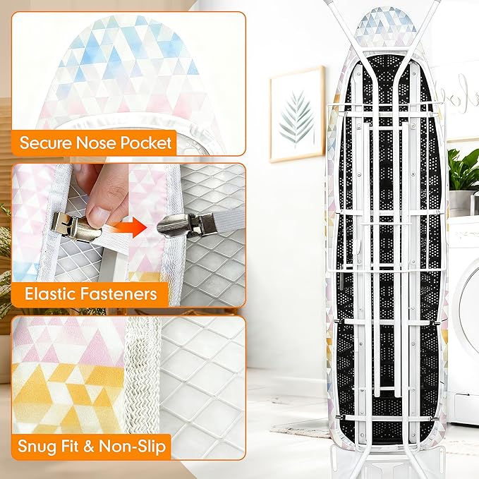 Ironing Board Cover and Pad, 15x54 Standard Size Thick Iron Padding, Scorch & - Image 5