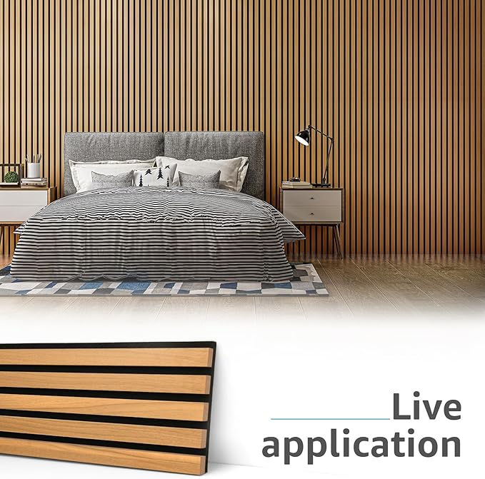 Art3d 4-Pack 94.5 x 7.9 inch Acoustic Wood Slat Wall Panels - Image 2