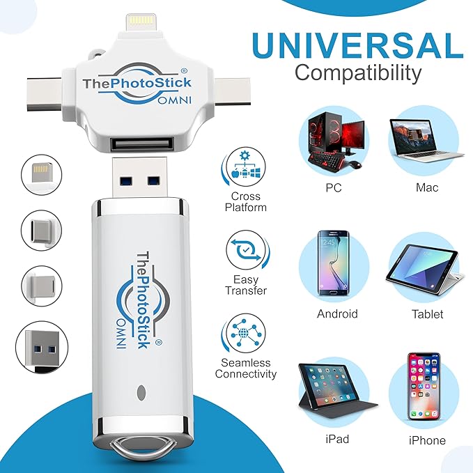 ThePhotoStick® Omni 32GB Memory Stick & USB Flash Drive – Photo & Video Backup - Image 4