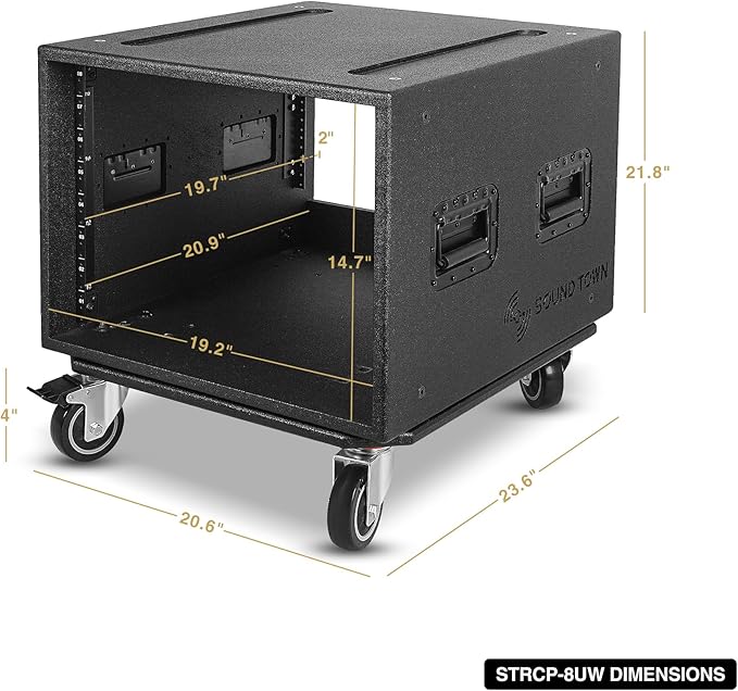 Sound Town 8U PA/DJ Rack/Road Case - Image 7