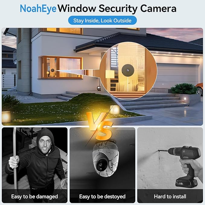 Noaheye Window Camera No-Drill 2K Ultra HD Window Security Camera - Image 3