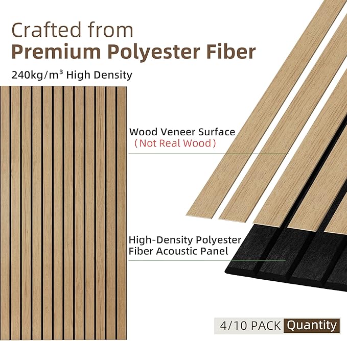 TO-TH Wood-Look Sound Panels, 4 Pack 47.2” x 23.6” Soundproof Wall Panels - Image 2