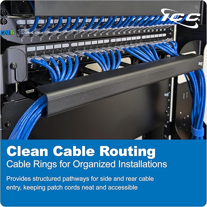 ICC 1U Ring Cable Manager Panel - Image 8