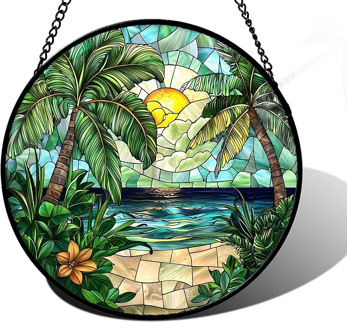 DASTOLL Stained Glass Window Hanging, and Mom 6.3 in by DASTOLL