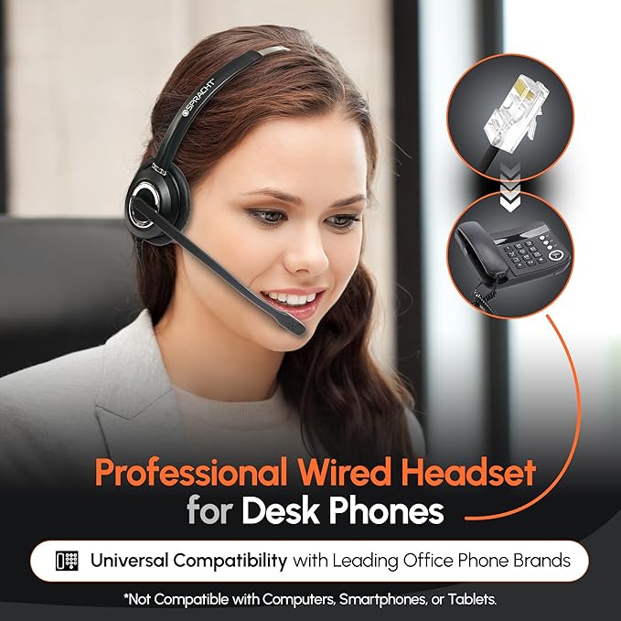 Spracht Wired Headset for Desktop Phone | Single Ear Universal Headset for - Image 2