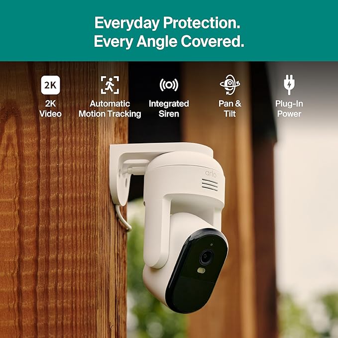 Arlo Essential Pan Tilt Security Camera 2K + 6 Months of Secure Plus Plan - Image 5