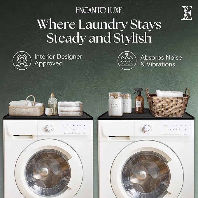 2 PC Washer and Dryer Topper Protector Mat 25"x25", Laundry Washing Machine Top - Image 3