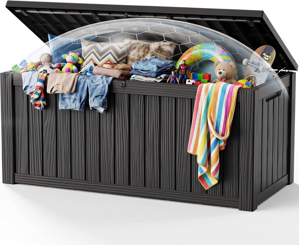 easyup 220 gallon deck box waterproof lockable outside, main product view