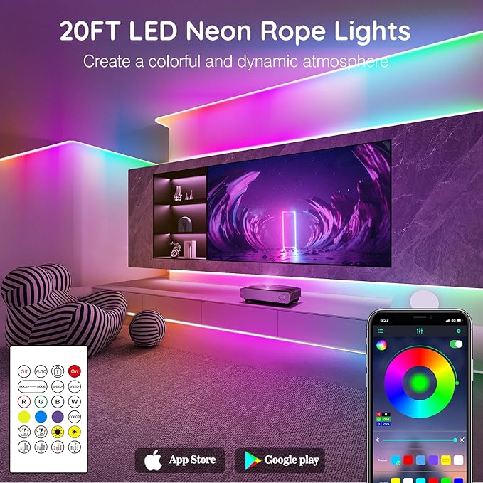 SINLEY Led Neon Rope Lights, Control - Image 2