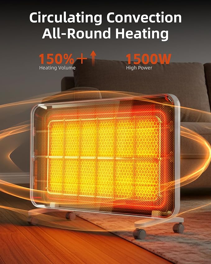 YEW Space Heaters for Lagre Room, Convection Infrared Electric Heater - Image 2