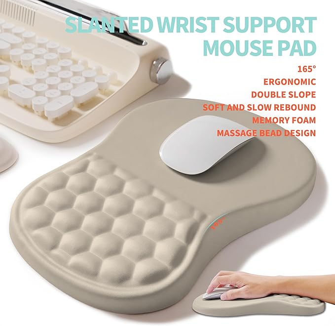 KUOSGM 2-in-1 Ergonomic Set, Wave Rise Keyboard Wrist Rest and Massage Bulge - Image 3