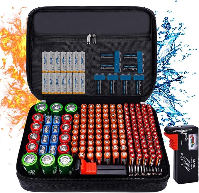 Fireproof Battery Organizer Storage Case Waterproof & Explosionproof, Safe Bag by Tamfile