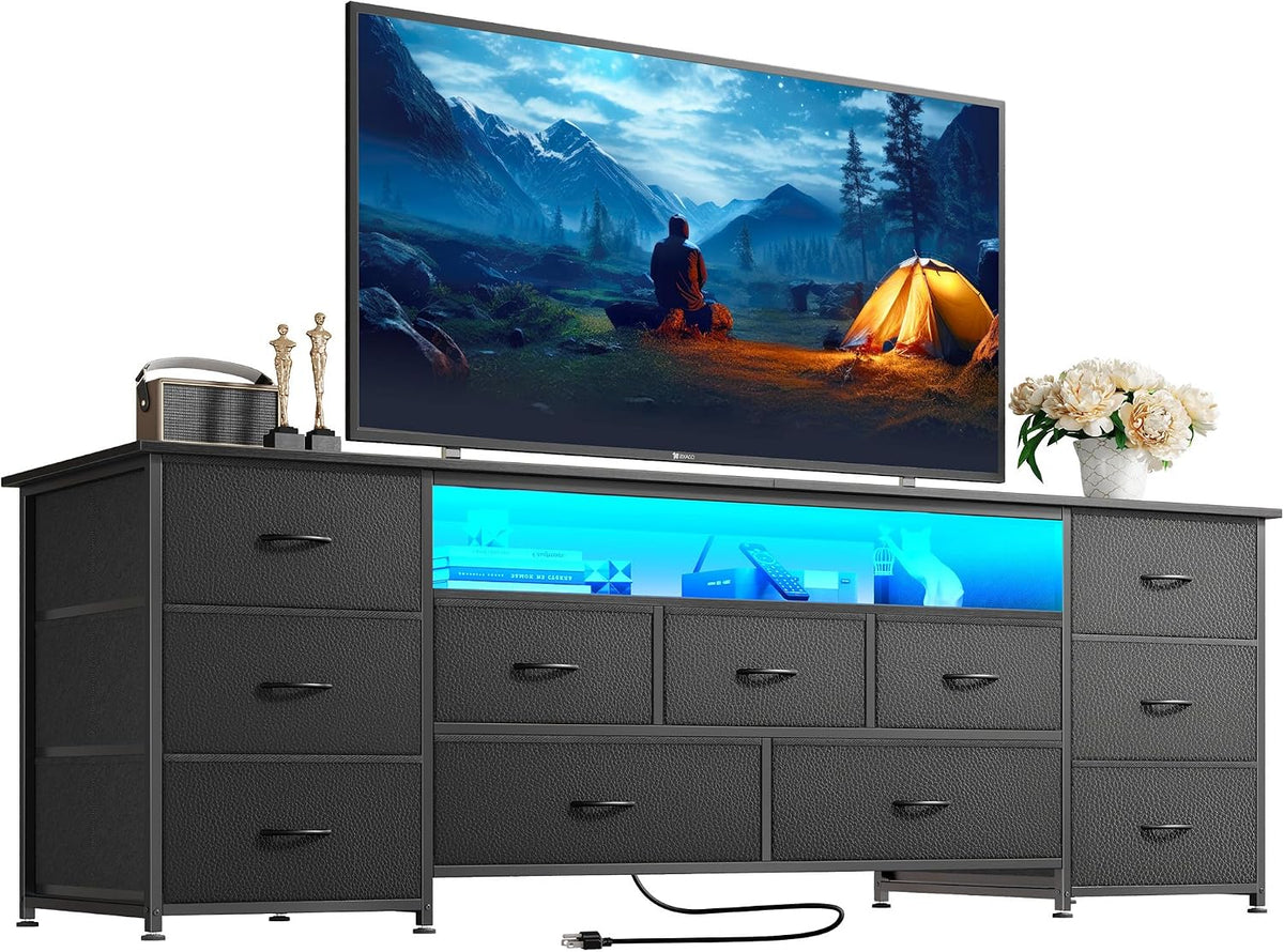 Huuger 63 Inch TV Stand for 65, 70 Inch TV, 11 Drawer Long Dresser