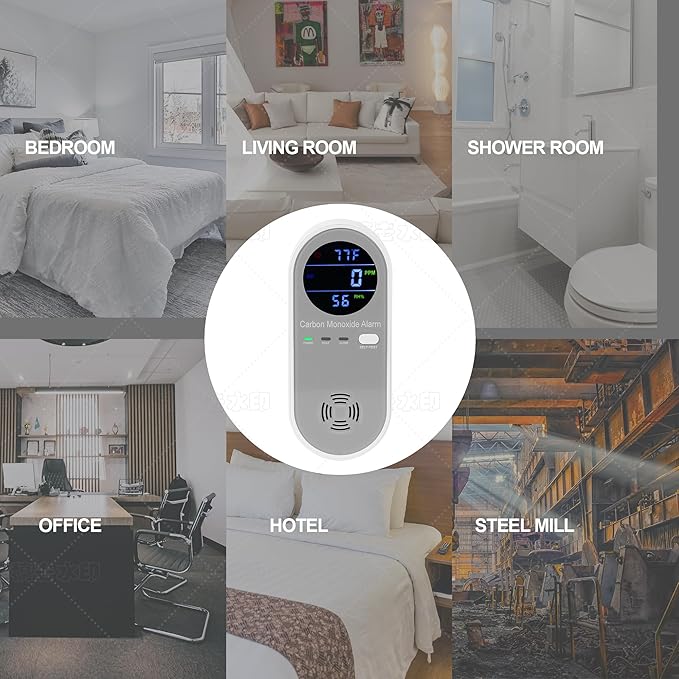 Plug in Carbon Monoxide Detector, Carbon Monoxide Alarm, Real-time Digital - Image 6