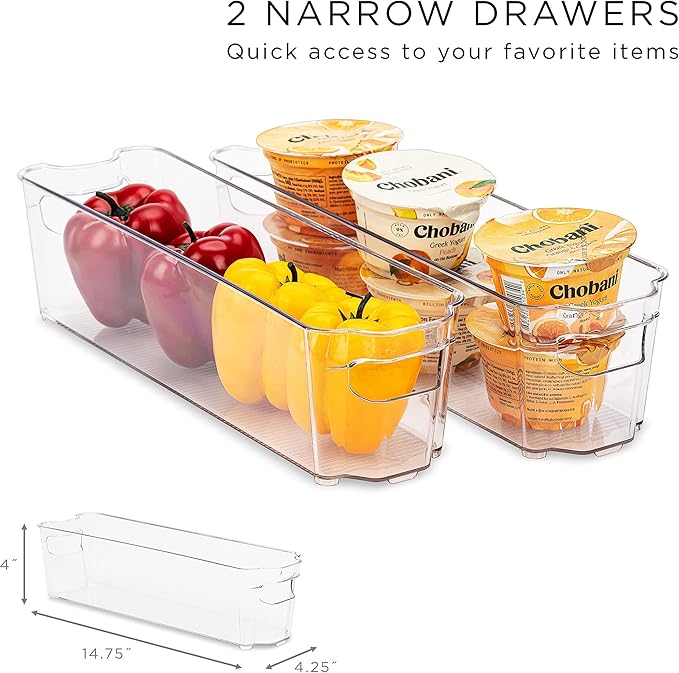 Sorbus Fridge Bins and Freezer Bins Refrigerator Organizer Stackable Food - Image 6