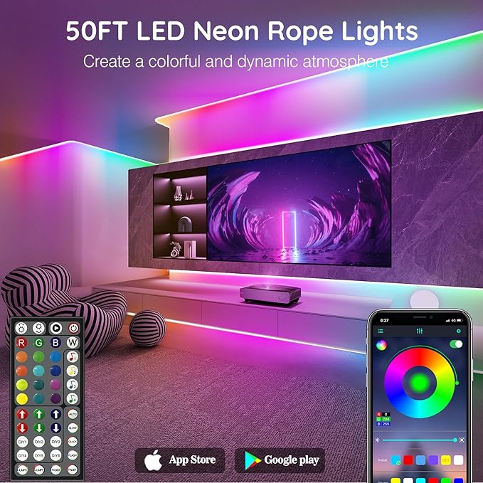 SINLEY Led Neon Rope Lights, Control - Image 2