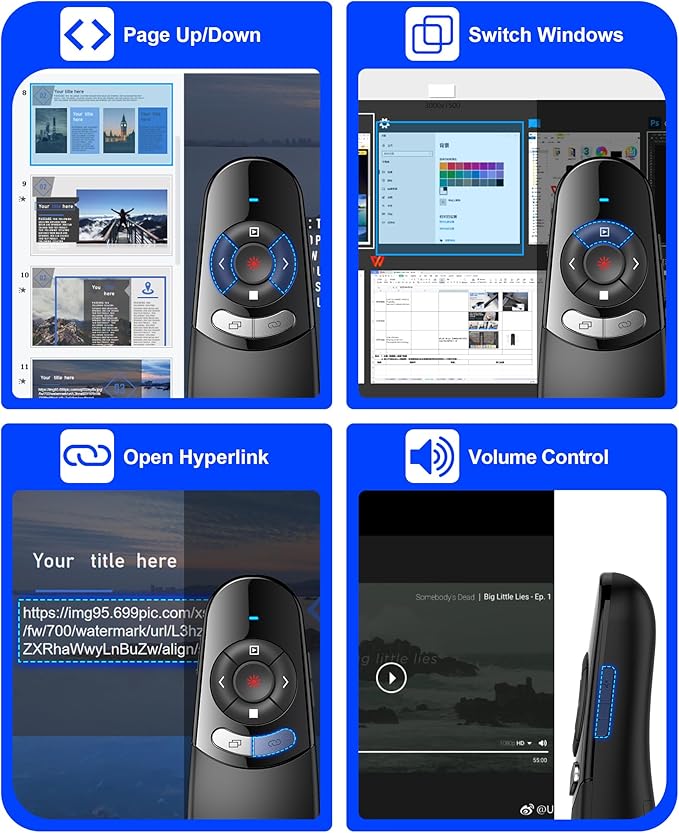 DinoFire USB Type C Wireless Presentation Clicker, BT&RF 2.4GHz Dual Modes - Image 4