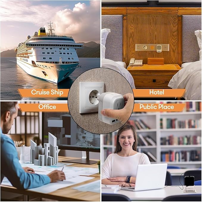 Mapambo Voltage Converter US to Europe Travel: International Universal Travel - Image 6
