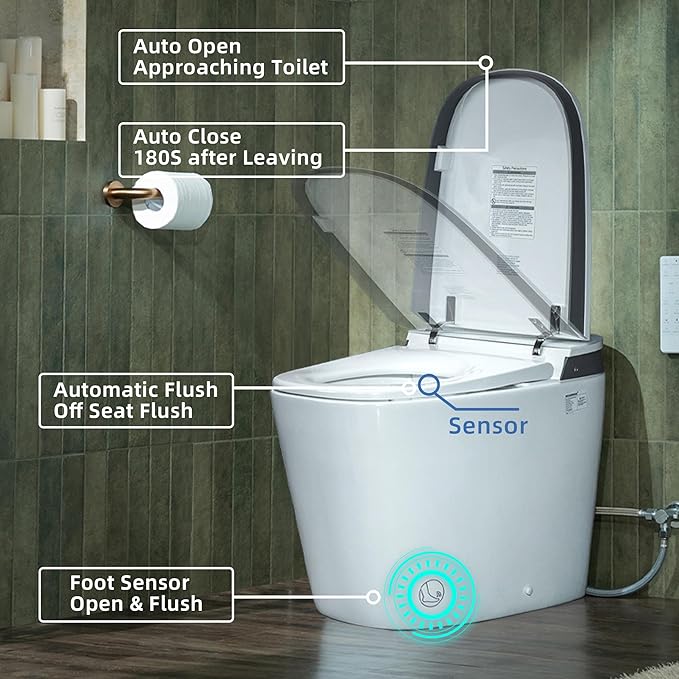 WOODBRIDGE Smart Toilet with Auto Open/Close, 1000g MaP Flush Score, Foam Shield - Image 3