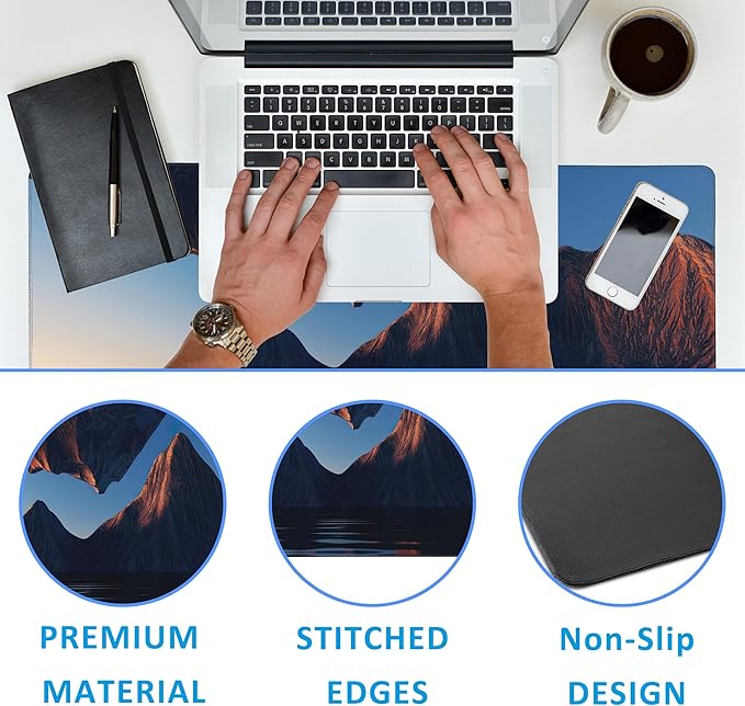 EOBKLAX Fantasy Landscape Large Gaming Mouse Pad, Waterproof Desk Mat - Image 3