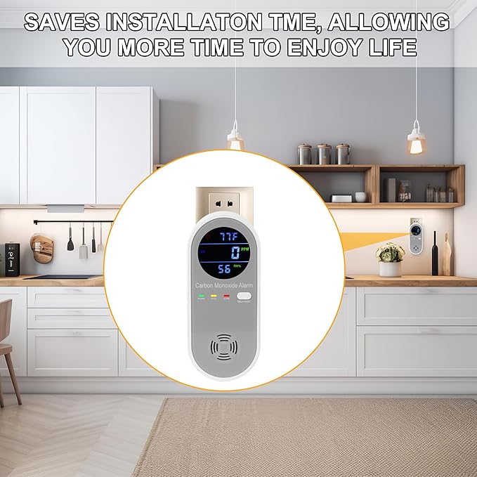 Plug in Carbon Monoxide Detector, Carbon Monoxide Alarm, 3-in-1 Real-time - Image 6