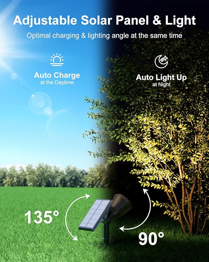 Solar Powered Spot Lights Outdoor Waterproof Super Bright LED Yard Spotlights - Image 7