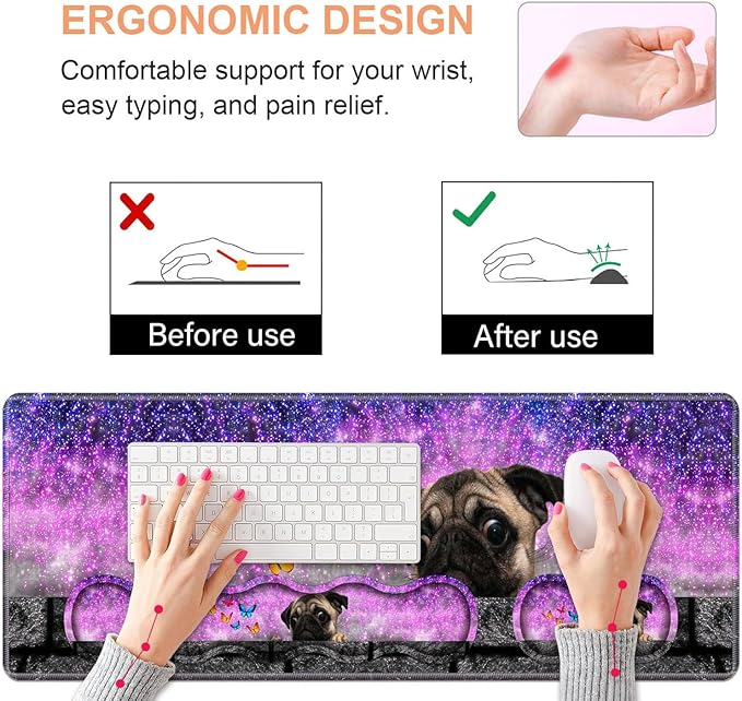 Ergonomic Keyboard Wrist Rest & Mouse Pad Wrist Rest Set, Large XXL Gaming Desk - Image 5