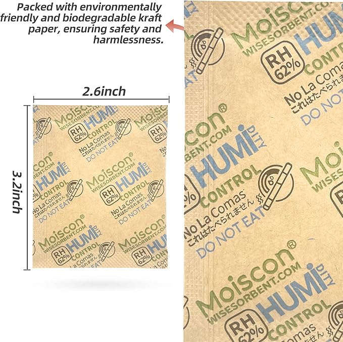 Wisesorb 90 Pack 62% RH 8 Gram Two-Way Humidity Control Packs - Image 3