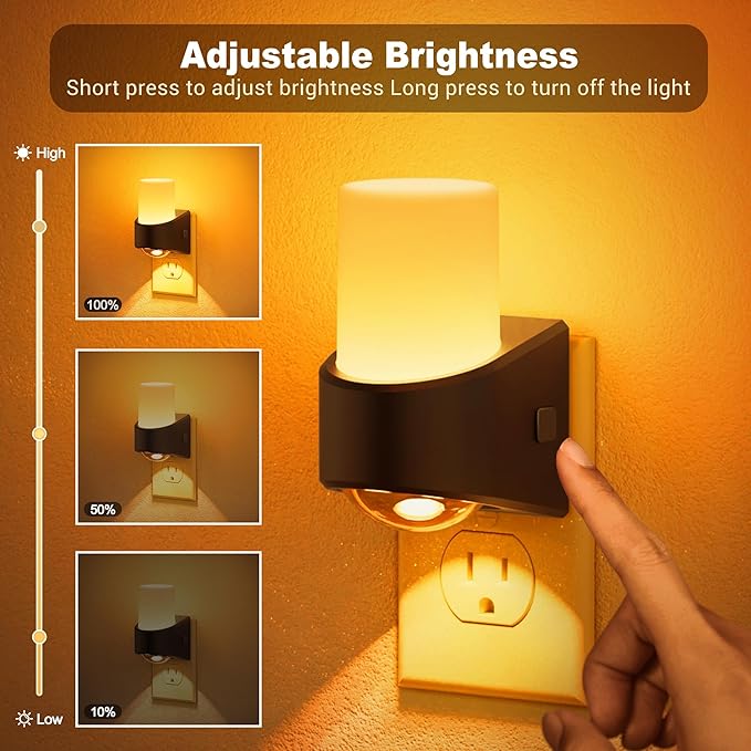 JandCase Amber Night Lights Plug into Wall, Decorative Night Light - Image 2