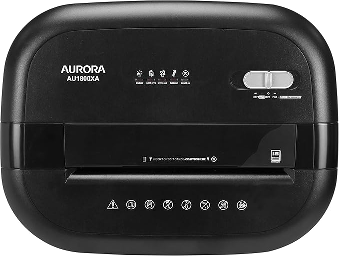Aurora AU1800XA Anti-Jam 18-Sheet Crosscut Paper/CD and Credit Card Shredder/ - Image 5