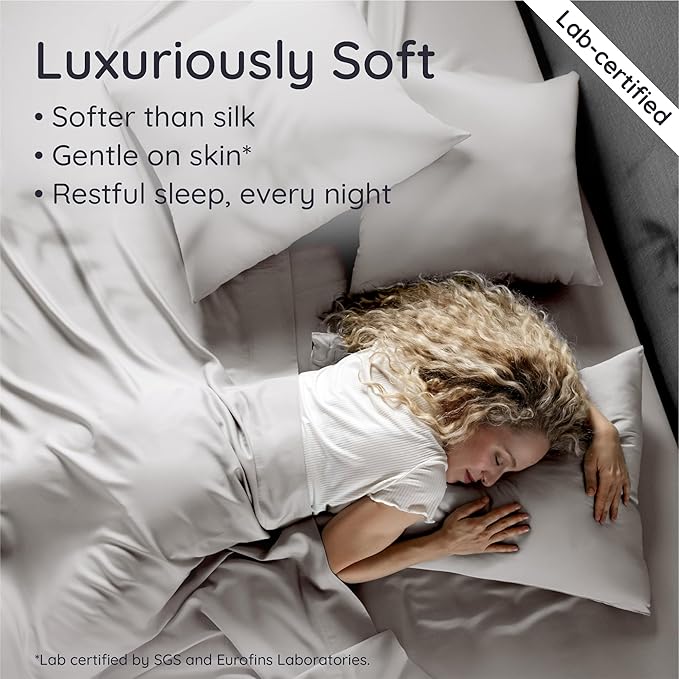Bambaw 100% Viscose Derived from Bamboo Queen Size 6 Piece Sheet Set - Image 4