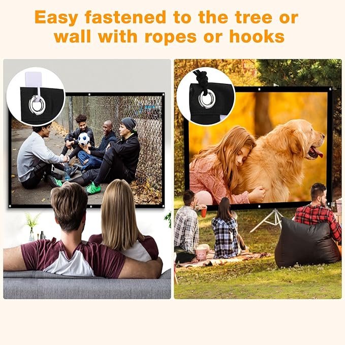 Taotique Projector Screen 72 inch, Movie Projector Screen 16:9 HD Foldable and - Image 6
