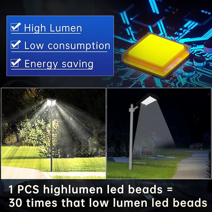 JAYNLT Y-3000W Solar Street Lights Outdoor, 300000LM 6500K Commercial Parking - Image 4