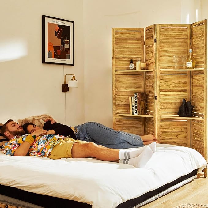 Partition Room Dividers, 67 * 51inch Folding Wood Privacy Screen - Image 5