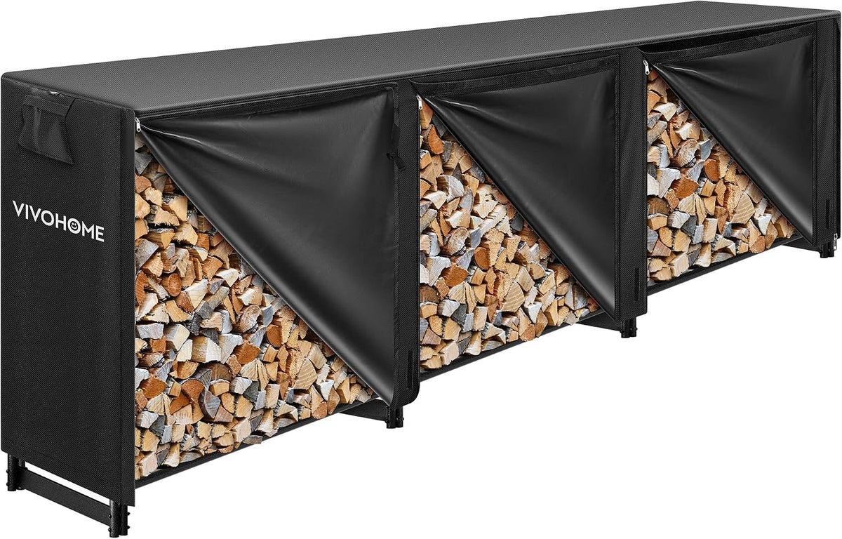 vivohome 12 ft heavy duty firewood rack outdoor, main product view