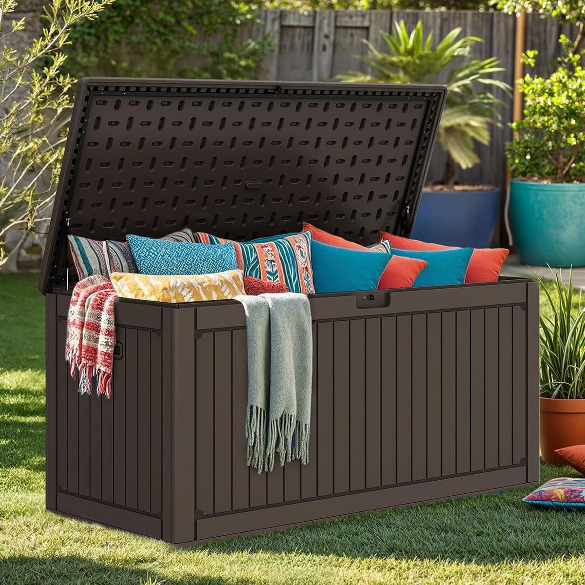 dwvo 320 gallon resin outdoor storage box, xxl, main product view