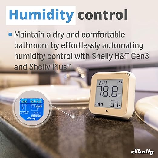 Shelly H&T Gen3 Mocha | Wi-Fi and Bluetooth Smart Temperature & Humidity Sensor - Image 3