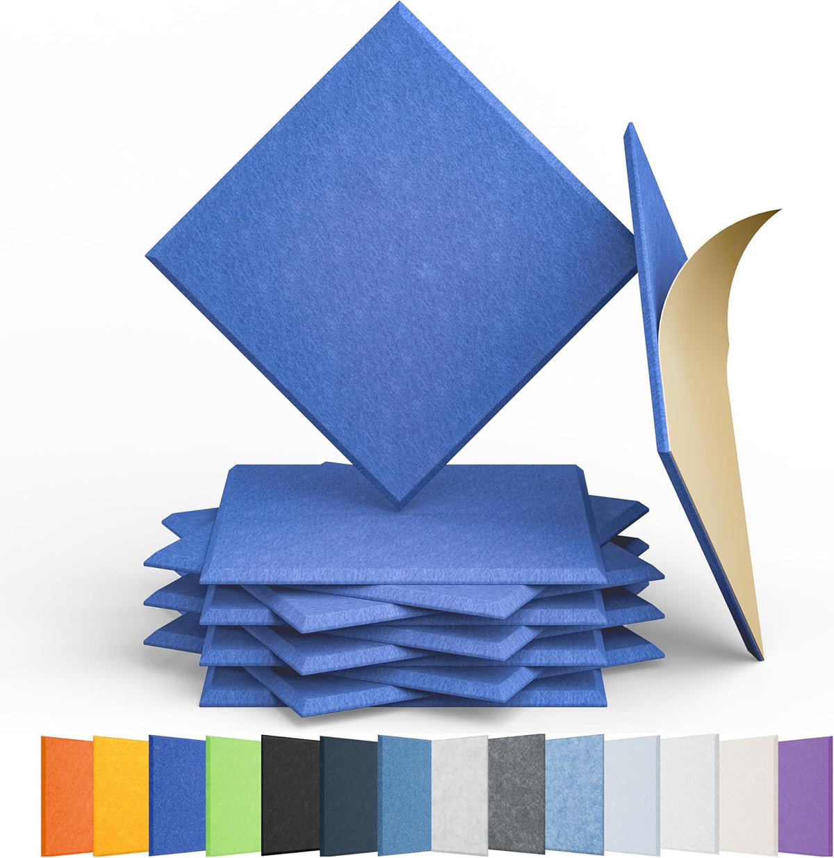 Amantech 12 Pack Acoustic Panels Self Adhesive Sound Proof Foam, High Density
