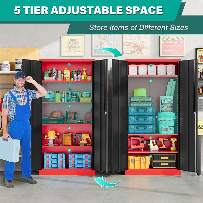 SISESOL Wide & Deep Metal Storage Cabinet - Image 4