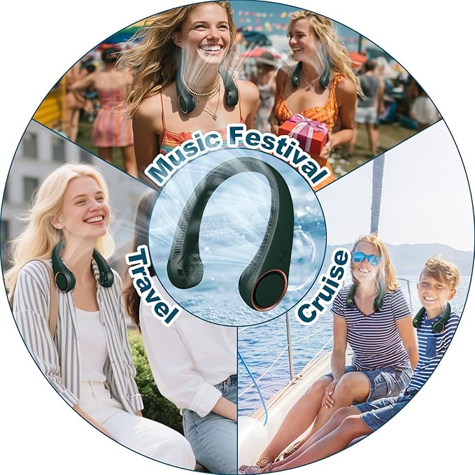 CIVPOWER Neck Fan: Portable Personal Neck Cooling Rechargeable Bladeless Fan - Image 8