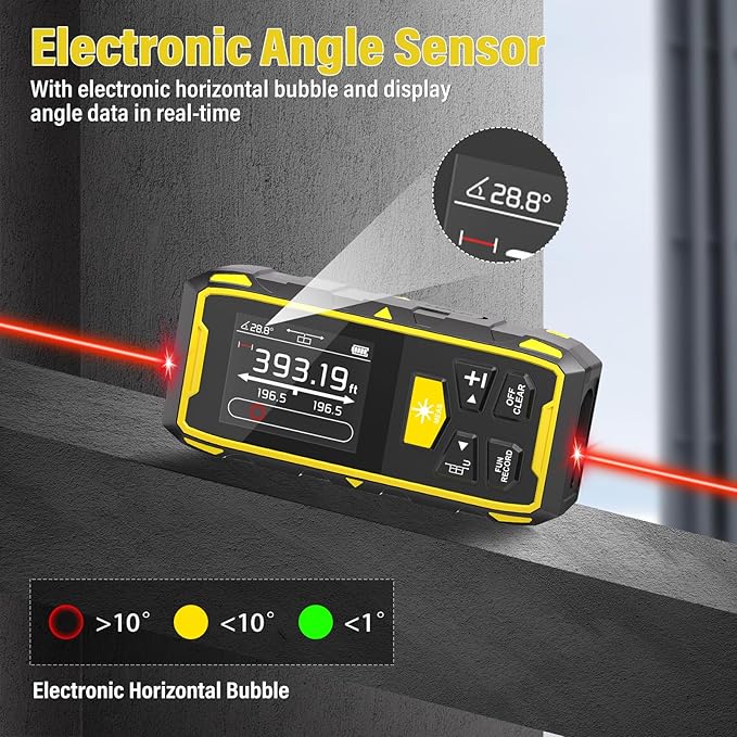 IKOVWUK Dual Laser Measuring Tool, 393FT/120M Bilateral Laser Distance Meter 6 - Image 5
